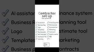 Essential elements to start up as a contractor. #aiinconstruction #buildinginstruction