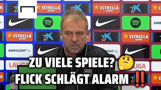 Zu viele Spiele? 🤔 Flick schlägt Alarm‼️ #barcelona #football #barca #uefa #fifa