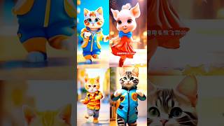 smart cats 🆚 Piggy dance 😍 patli kamar mori😁😂 #cat #funny #dance #ytshorts