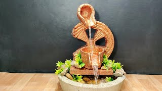 Wow so beautiful wheel style garden waterfall fountain making at home