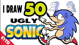 I Draw 50 Ugly Sonics - #50SonicsChallenge - Easy Things to Draw