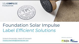 [WEBINAIRE] Solar Impulse Label Efficient Solutions