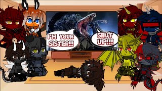 The Kaiju React to If Godzilla and Biollante Could Talk in Godzilla vs. Biollante | Gacha club