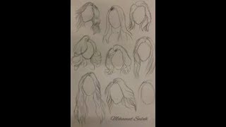 Hair tutorial | part 1 - Outlines كيفية رسم الشعر| ج1 - التحديد