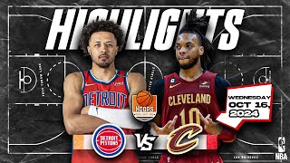 Cleveland Cavaliers vs Detroit Pistons full game Highlights - October 16, 2024 | NBA Pre- Season