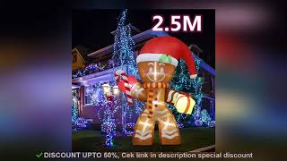 2.5M Inflatable Christmas Decorations Giant Gingerbread Man Xmas Bumble Inflatable Ornamen Review