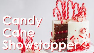 Christmas Candy Cane Showstopper! (with a peppermint sponge!) #christmasbakes #showstopper