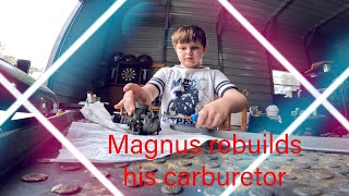 8 year old rebuilds his carburetor