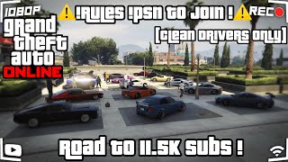 🔵GTA V ONLINE PS4 CarMeet Live|Racing|Cruising|Stunt Jobs|OldGen|Road To 11.5K|🚨