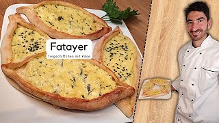 Fatayer bil jibne | Fladenschiffchen mit Fetakäse | einfache vegetarische Teigtaschen