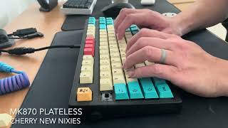 Cherry Clear Top New Nixies | MK870 TKL | No Plate | Typing Sounds