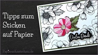 Tipps zum Sticken auf Papier - DIY Karten mit Fadengrafik