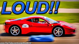 Metallic Red Ferrari 458 Italia on the Track-Brutal Sounds-Loud Downshifts & Fly bys