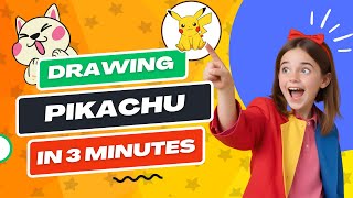 How to Draw Pikachu in 3 Minutes! ⚡ | Easy Drawing for Kids #drawingtutorial #drawing #coloring