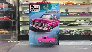 Crack Open Auto World Diecastz Exclusives 1978 Chevy Cheyenne C10 Fleetside Pink 1:64 ASMR