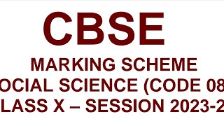 CBSE  CLASS- 10 MARKING PATTERN   Social sciences Sessions 2023-2024.