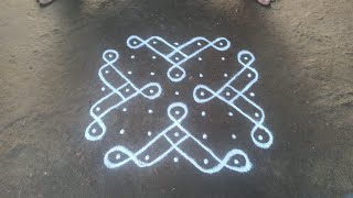 7 x 5 dots traditional beautiful sikku kolam | simple kambi kolam | SathyaSelva Arts