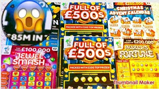 SCRATCHCARDS ,£4 MILLION BLUE..FULL OF £500..JEWEL SMASH