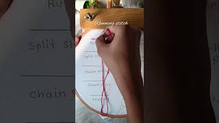 Basic embroidery stitches || Running stitch