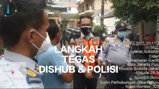 Dishub dan Polisi Terapkan PPKM darurat bubarkan parkir liar