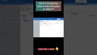 Customise Sales invoice number in tally prime?#shorts #tallyprime#trending#salesinvoicenumber