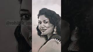 Portrait Sketching with Charcoal pencil ✏️ Farewell Gift to Senior #youtubeshorts #shorts #trending