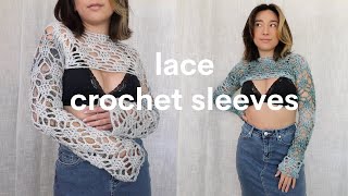 crochet lace sleeves shrug bolero | easy crochet tutorial