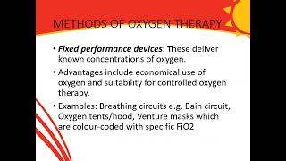 Oxygen transport and therapy