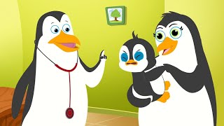 Five Little Penguins Jumping On The Bed | Nursery Rhymes