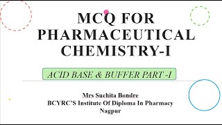 MCQ on ACID BASE & BUFFER PART  I