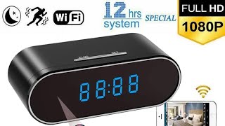 WiFi Mini Clock Camera FHD 1080P Wireless NannyCam Home Surveillance Enhanced Night Vision