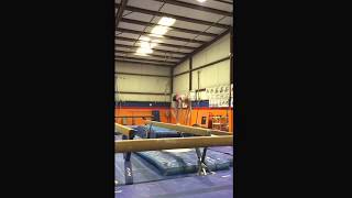 Devyn's Back-Handspring Full on High Beam New progression (without mats) ((age 12))