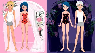 Paper Dolls Dress Up - Wedding Lady Bug & Miss Fortune Costume Dress Handmade -  Story & Crafts