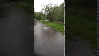 manhole overflow 4th June 2019 6.30pm Ilkley riverside