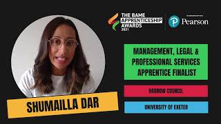 Shumailla Dar - Harrow Council - Finalist for The BAME Apprenticeship Awards 2021