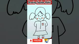 Cute Little Girl Drawing #shorts #trending #art #drawing