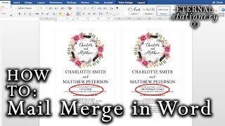 How to: Mail merge names on wedding invitations | Microsoft Word 2016 Mac