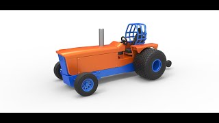 3d printable Tractor dragster concept Scale 1:25 3D model view