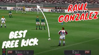 Raul Gonzalez free kick | Top 5 | Winning Eleven 2002 | PS1