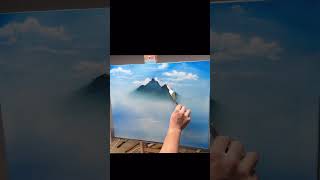 Intermediate level Bob Ross Style Oil Painting #art #artshorts #artist #shorts #youtubeshorts #arts