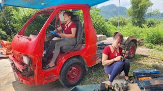 Genius girl repairs and restores an old car that was abandoned long ago (P3).