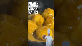 #halthy_lifestyle prawn dumpling with peanut butter sauce |