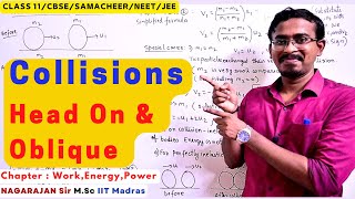 #13 Collision Head On and Oblique Collision| elastic inelastic| class 11 CBSE NEET JEE Mains 2024