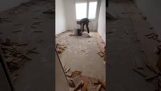 ❗️PART 1❗️Room renovation 🛠1  remove the old parquet2  grind the concrete3  Apply primer Uzin PE 36