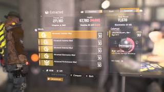 The Division Fastest High End crafting materials