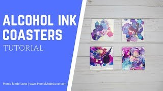 DIY Alcohol Ink Coasters tutorial