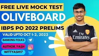 IBPS PO PRELIMS FREE LIVE MOCK TEST | OLIVEBOARD #livemocktest #ibpspo #ibpspoprelims