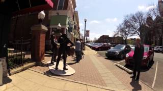 Downtown Crown Point, Indiana, Walking to a Seward Johnson Sculpture