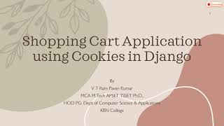 Shopping Cart Application Using Cookies in Django #django