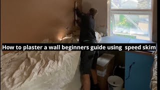 How to plaster a wall. Beginners guide using speed skim